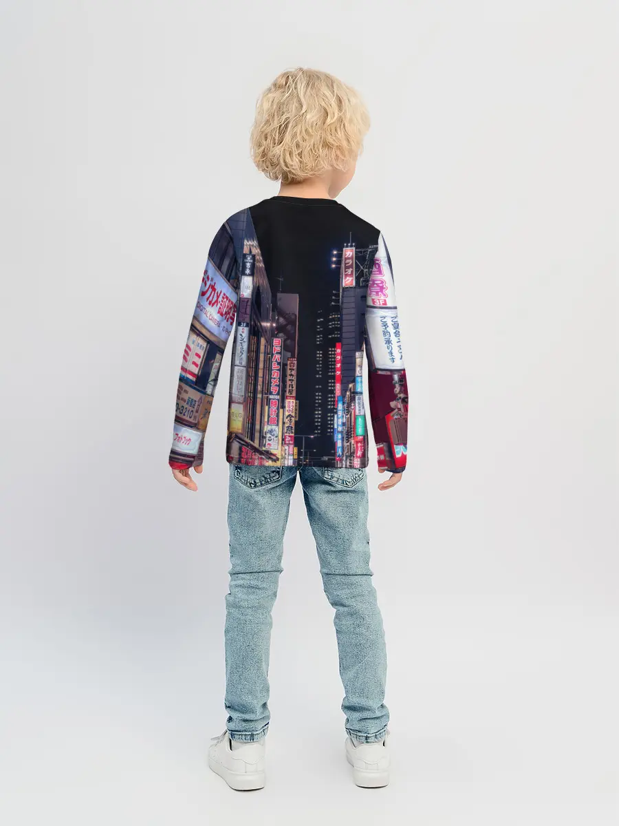 Детский лонгслив / Ночной Токио