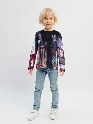 Детский лонгслив / Ночной Токио