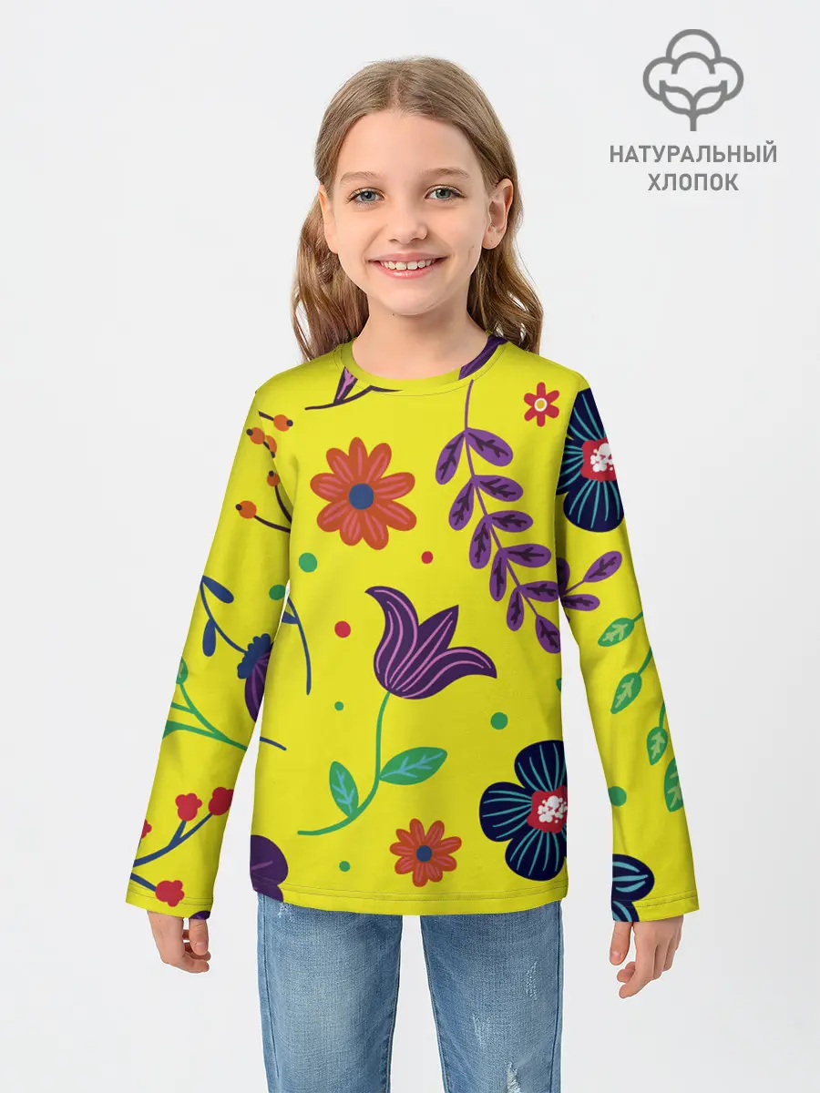 Детский лонгслив / Цветочный микс