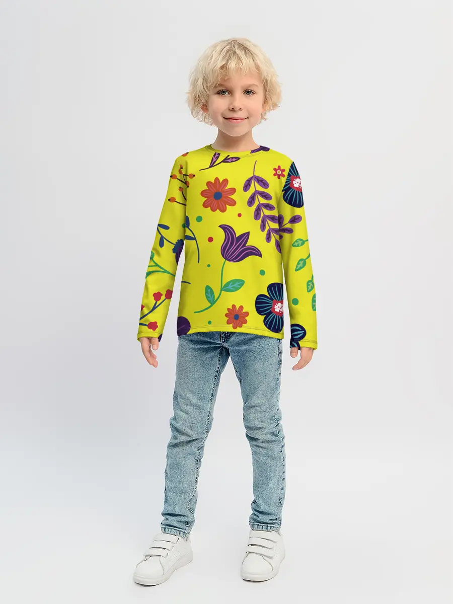 Детский лонгслив / Цветочный микс