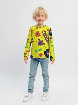 Детский лонгслив / Цветочный микс