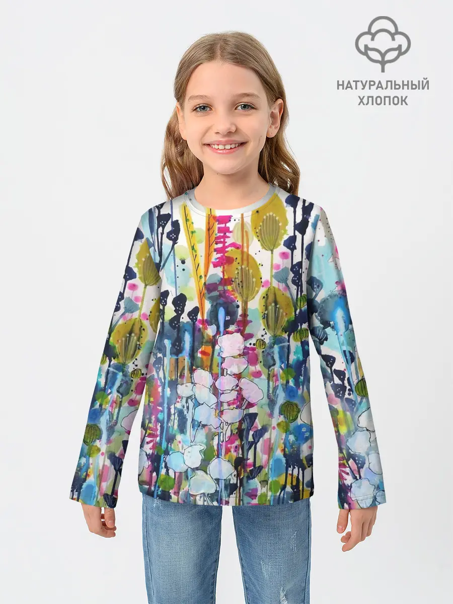 Детский лонгслив / Watercolor Flowers