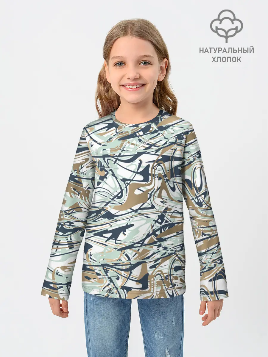 Детский лонгслив / Узор красками