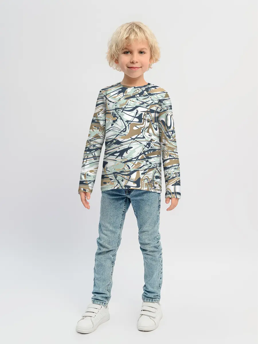 Детский лонгслив / Узор красками