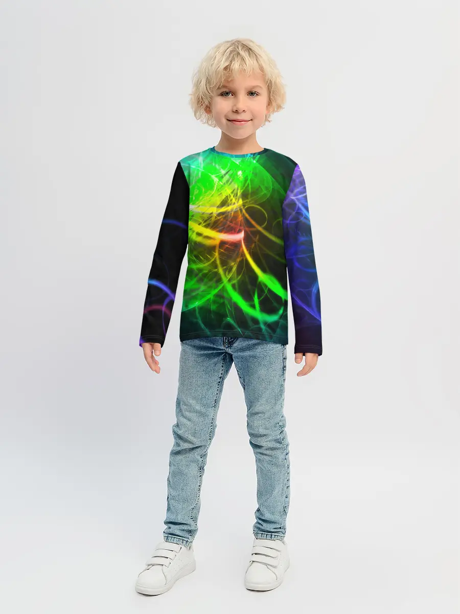 Детский лонгслив / ЗЕЛЕНЫЙ НЕОН