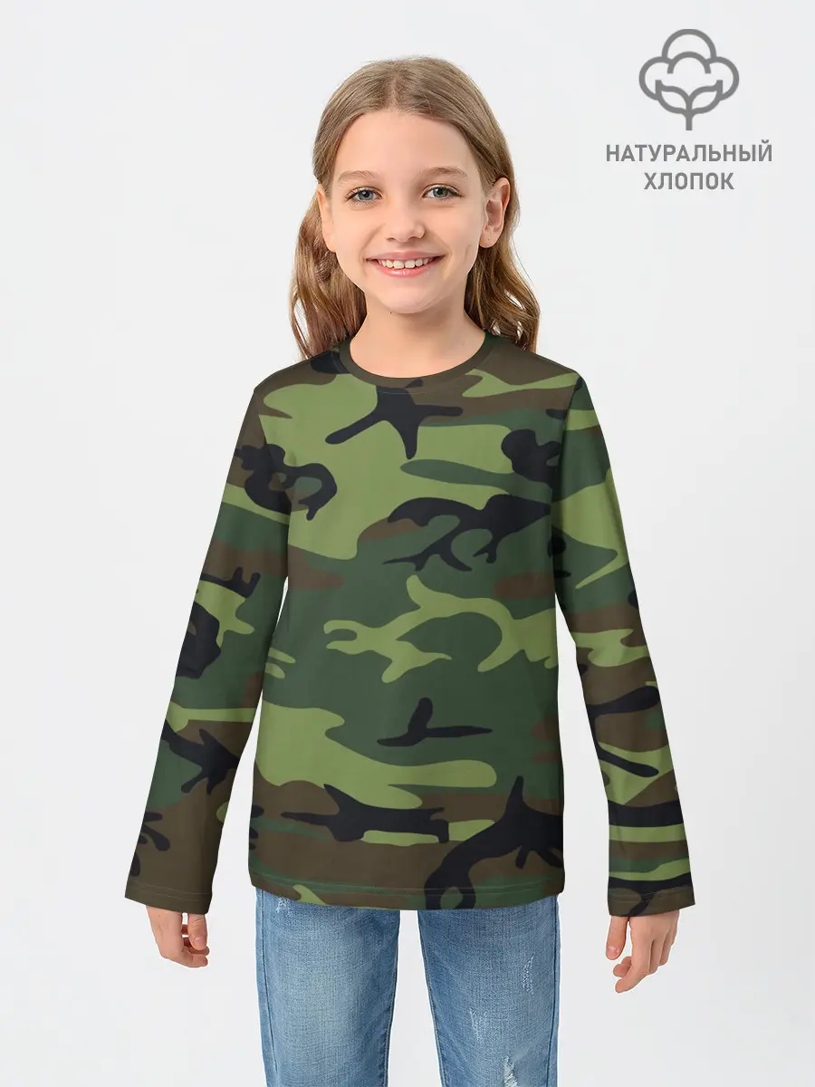 Детский лонгслив / Военный камуфляж