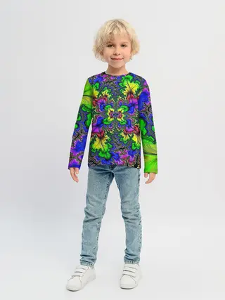 Детский лонгслив / НЕОНОВЫЙ ЦВЕТОК