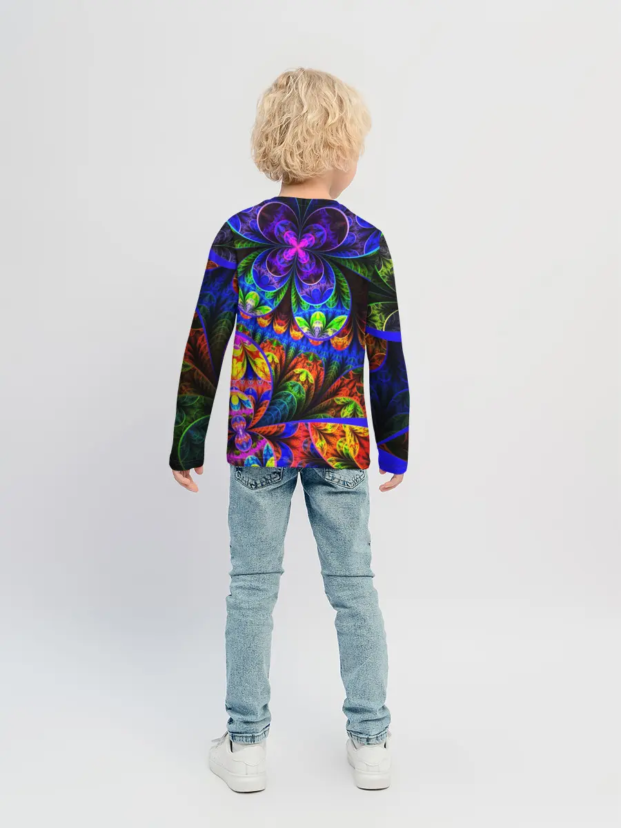 Детский лонгслив / ФРАКТАЛЬНЫЙ НЕОН