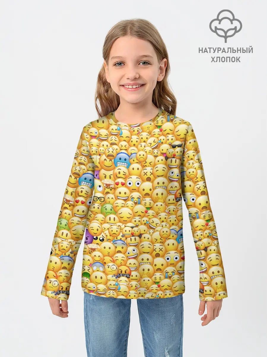 Детский лонгслив / Смайлики Emoji