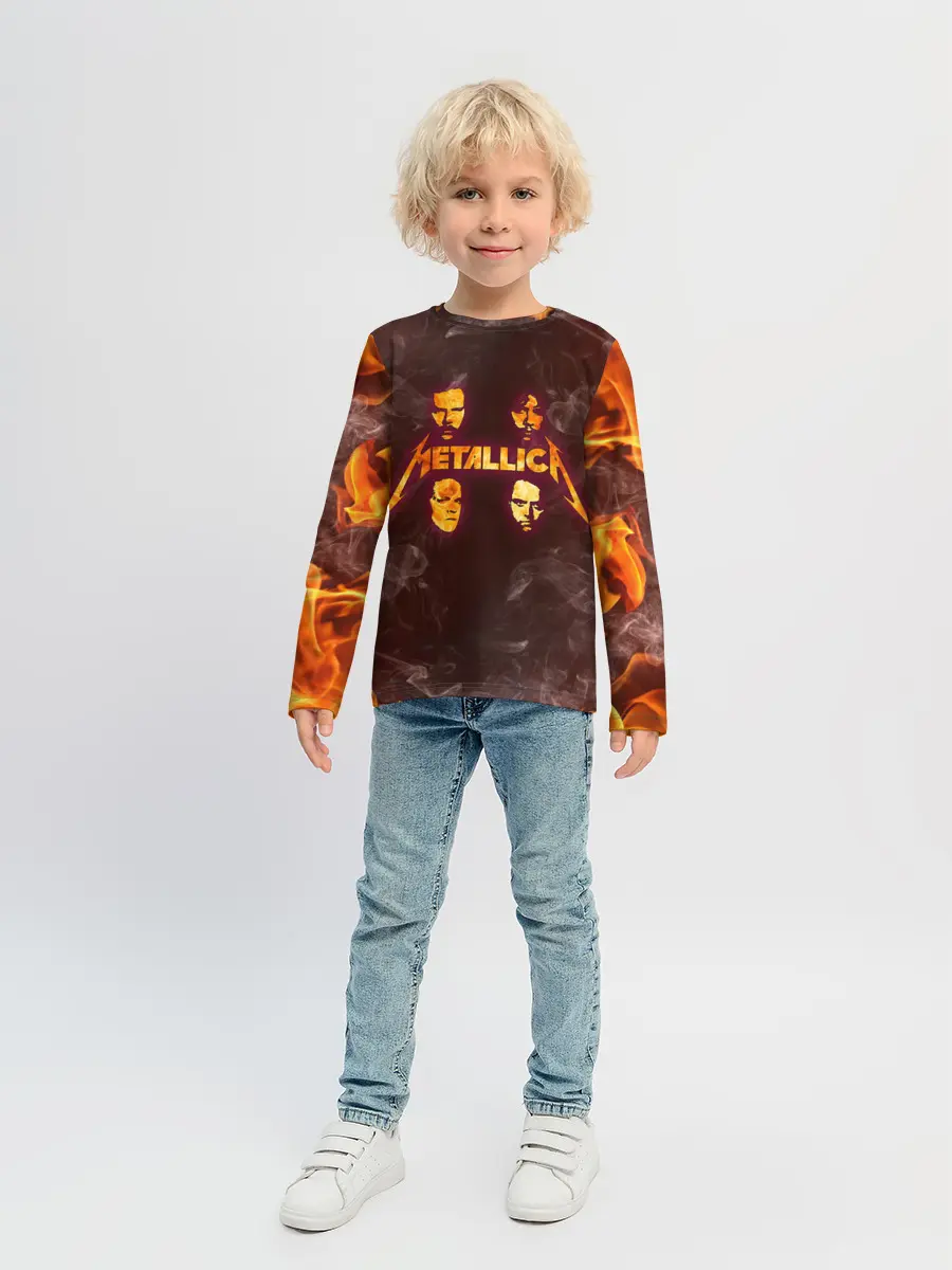 Детский лонгслив / Metallica | Fire Rock