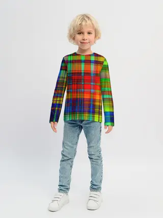 Детский лонгслив / Неоновая сетка