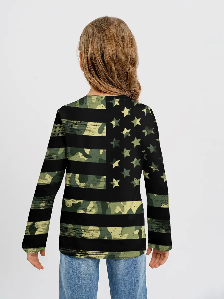 Детский лонгслив / American Flag Camo