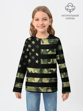 Детский лонгслив / American Flag Camo