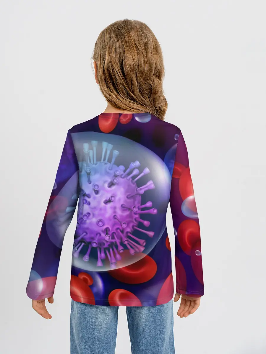 Детский лонгслив / Лейкоциты и клетка