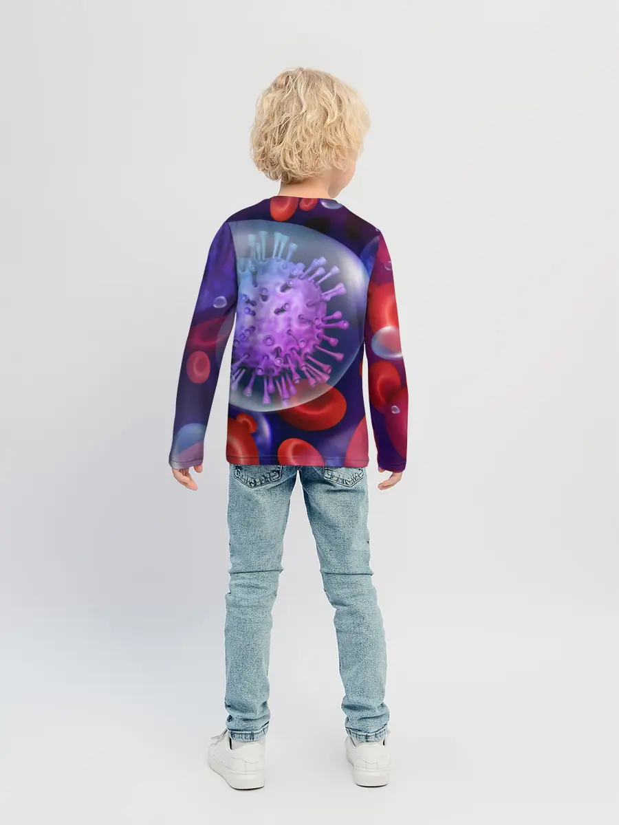 Детский лонгслив / Лейкоциты и клетка