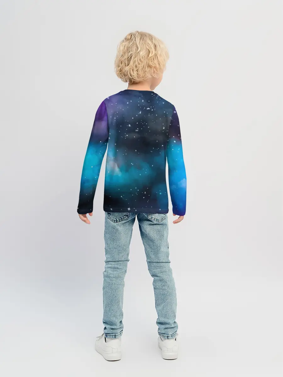 Детский лонгслив / Рисованный Космос