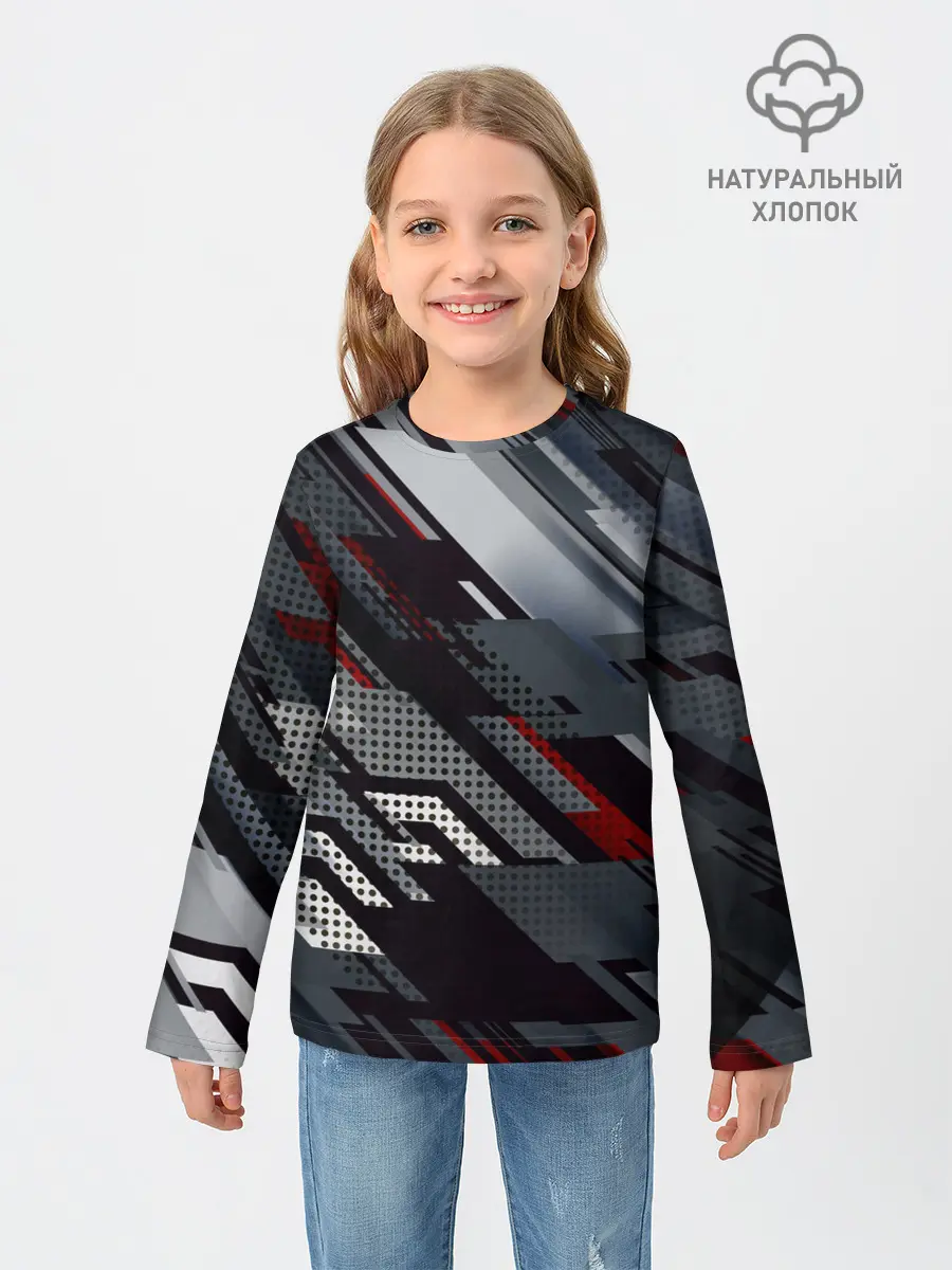Детский лонгслив / Металлическая текстура