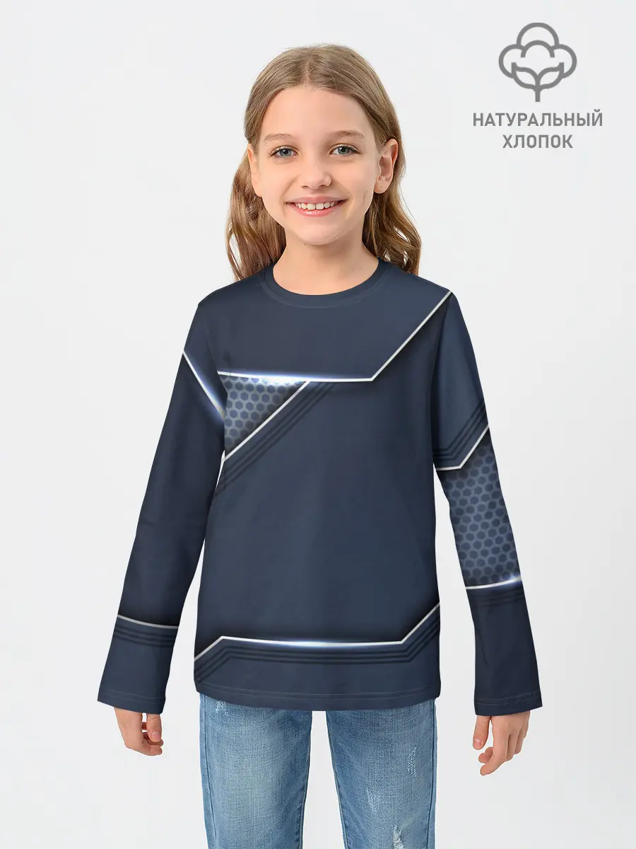 Детский лонгслив / Металлическая 3D основа