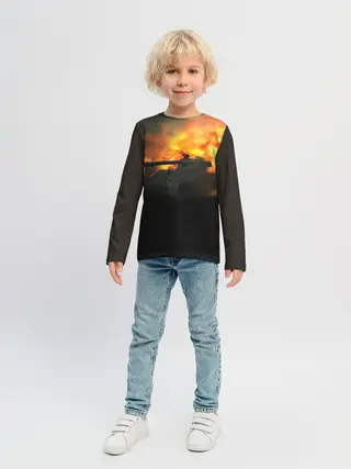 Детский лонгслив / ТАНК В ОГНЕ