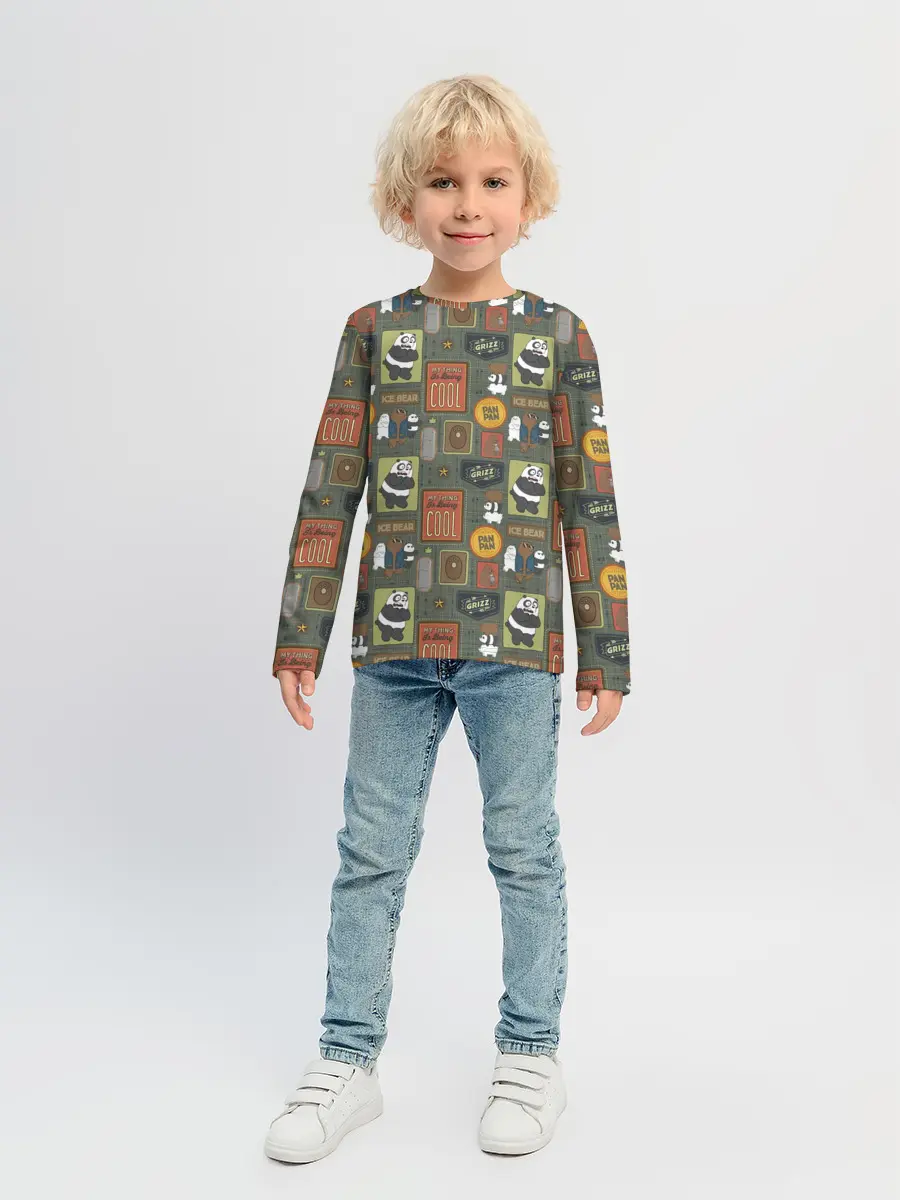 Детский лонгслив / Клевые медведи