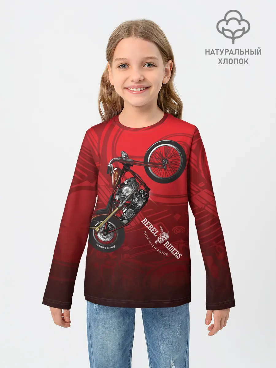 Детский лонгслив / Vintage chopper motorcycle