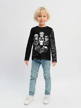 Детский лонгслив / Джоджо чернобелые герои