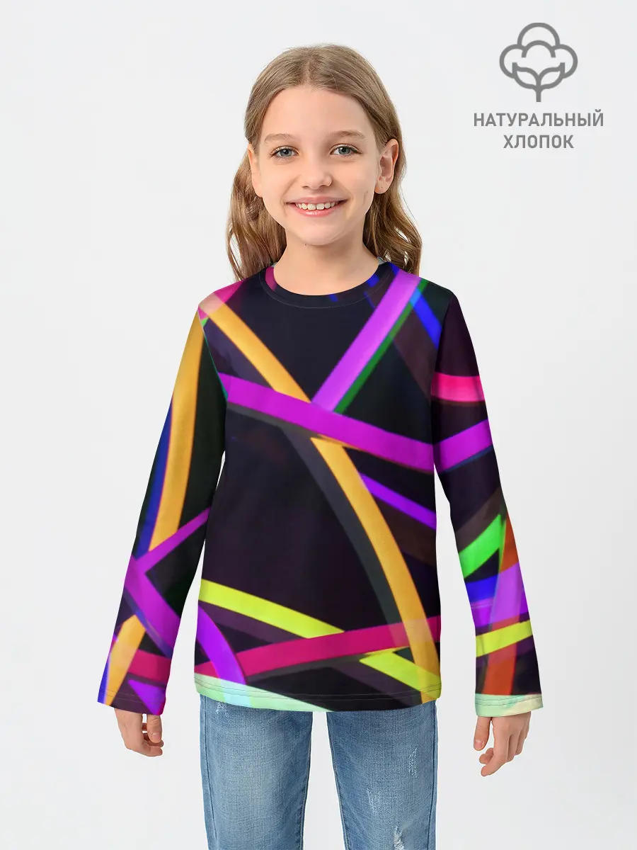 Детский лонгслив / Светящиеся полосы
