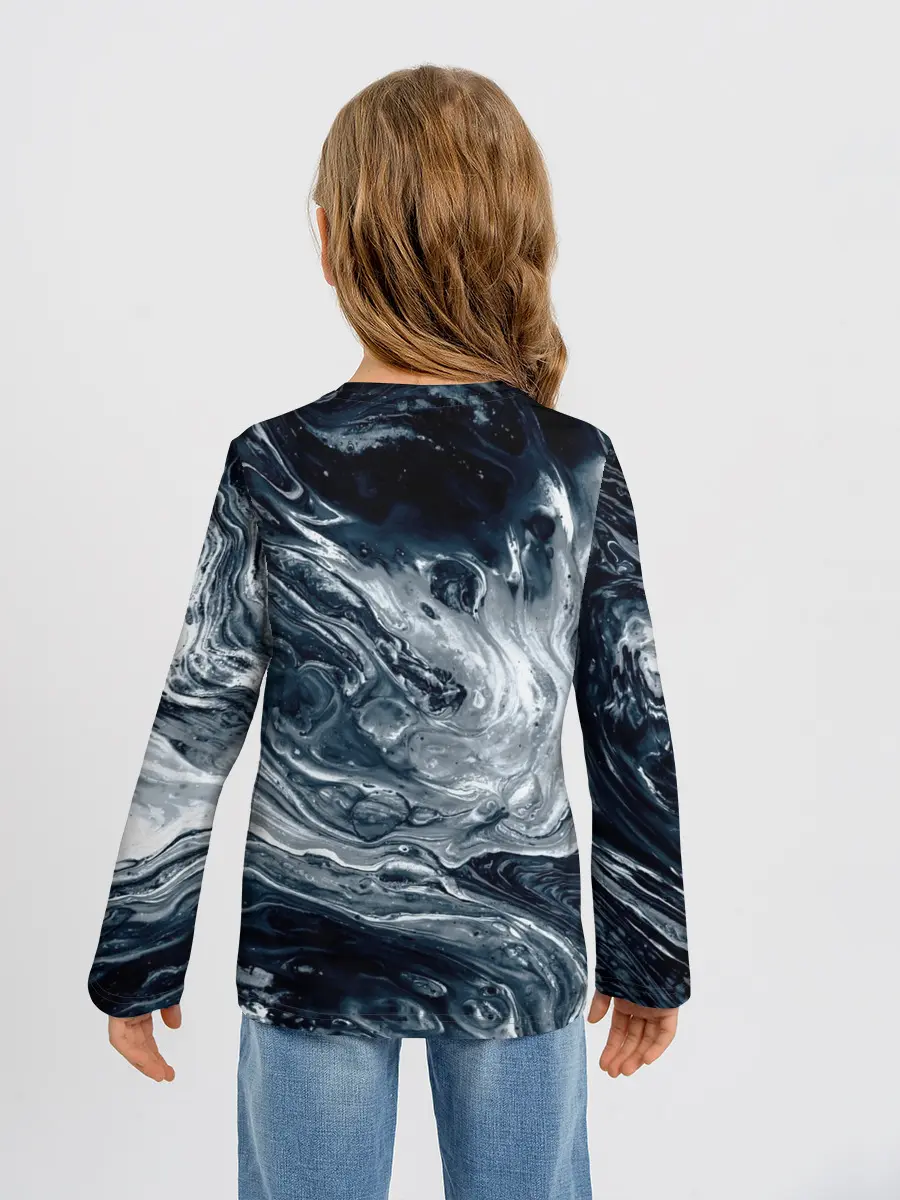 Детский лонгслив / Темные холодные краски