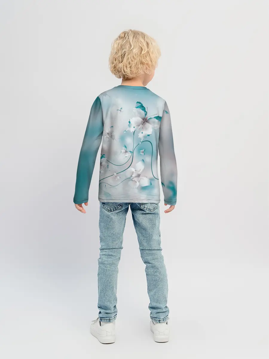 Детский лонгслив / бабочки