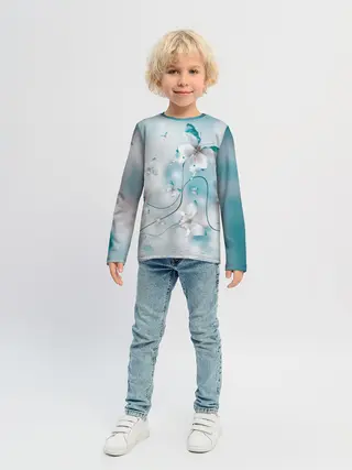 Детский лонгслив / бабочки