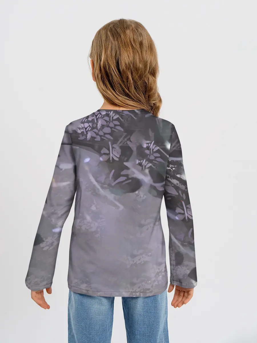 Детский лонгслив / Ноль два арт серый