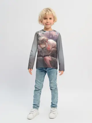 Детский лонгслив / Ноль два и Хиро вместе