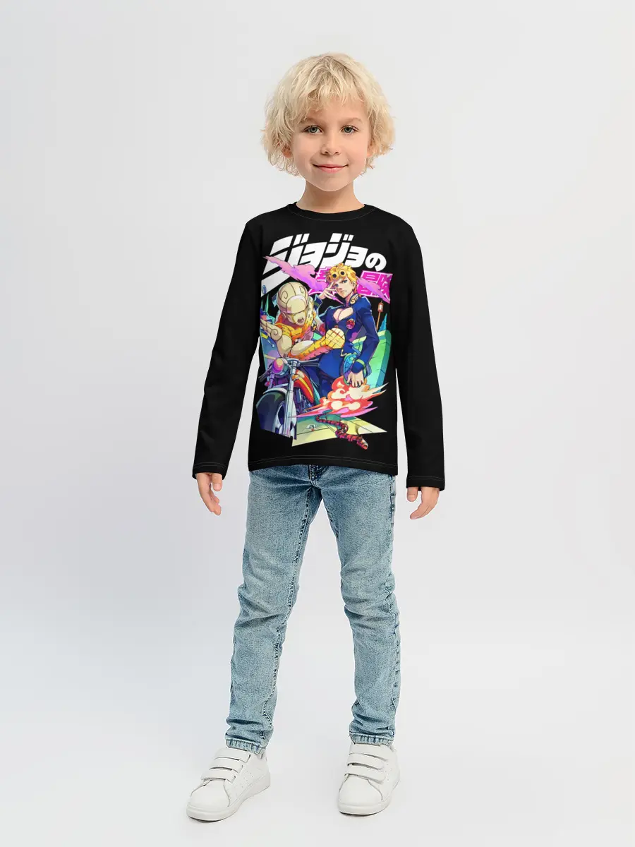 Детский лонгслив / Кира джоджо на черном