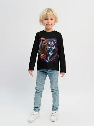 Детский лонгслив / RETRO CYBER BEAR