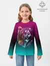 Детский лонгслив / RETRO CYBER BEAR NEON