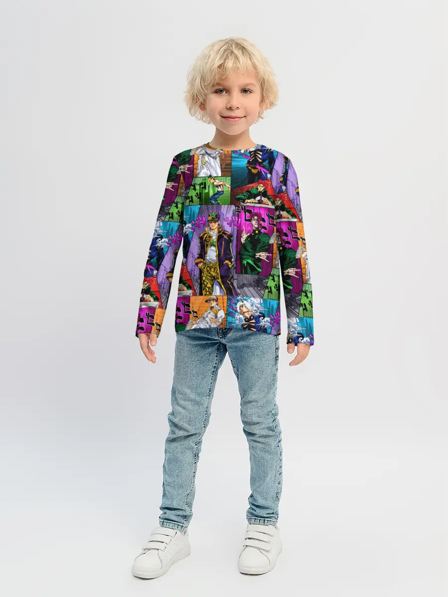 Детский лонгслив / Паттерн джоджо кира спидвагон