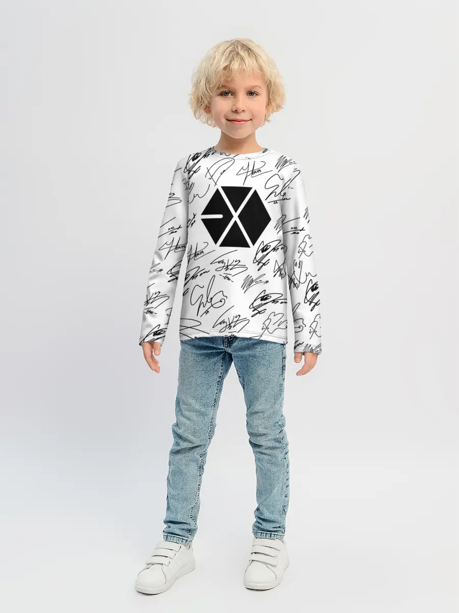Детский лонгслив / EXO BAND АВТОГРАФЫ
