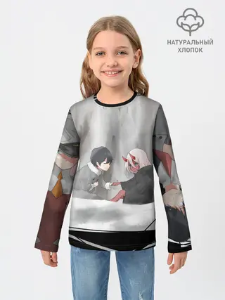 Детский лонгслив / ноль два перевертыш
