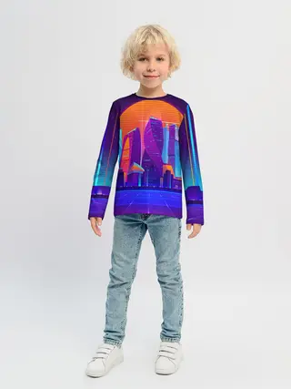 Детский лонгслив / НЕОНОВЫЙ ГОРОД