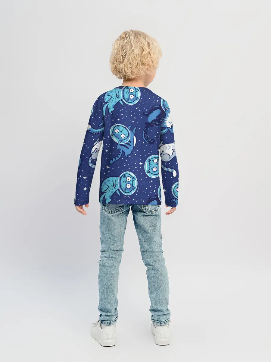 Детский лонгслив / Кот Космонавт