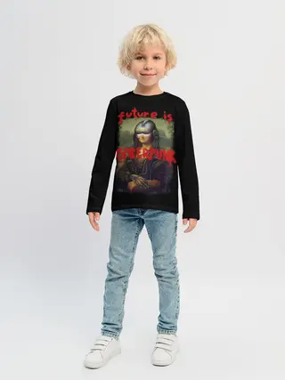 Детский лонгслив / Cyberpunk Mona Lisa