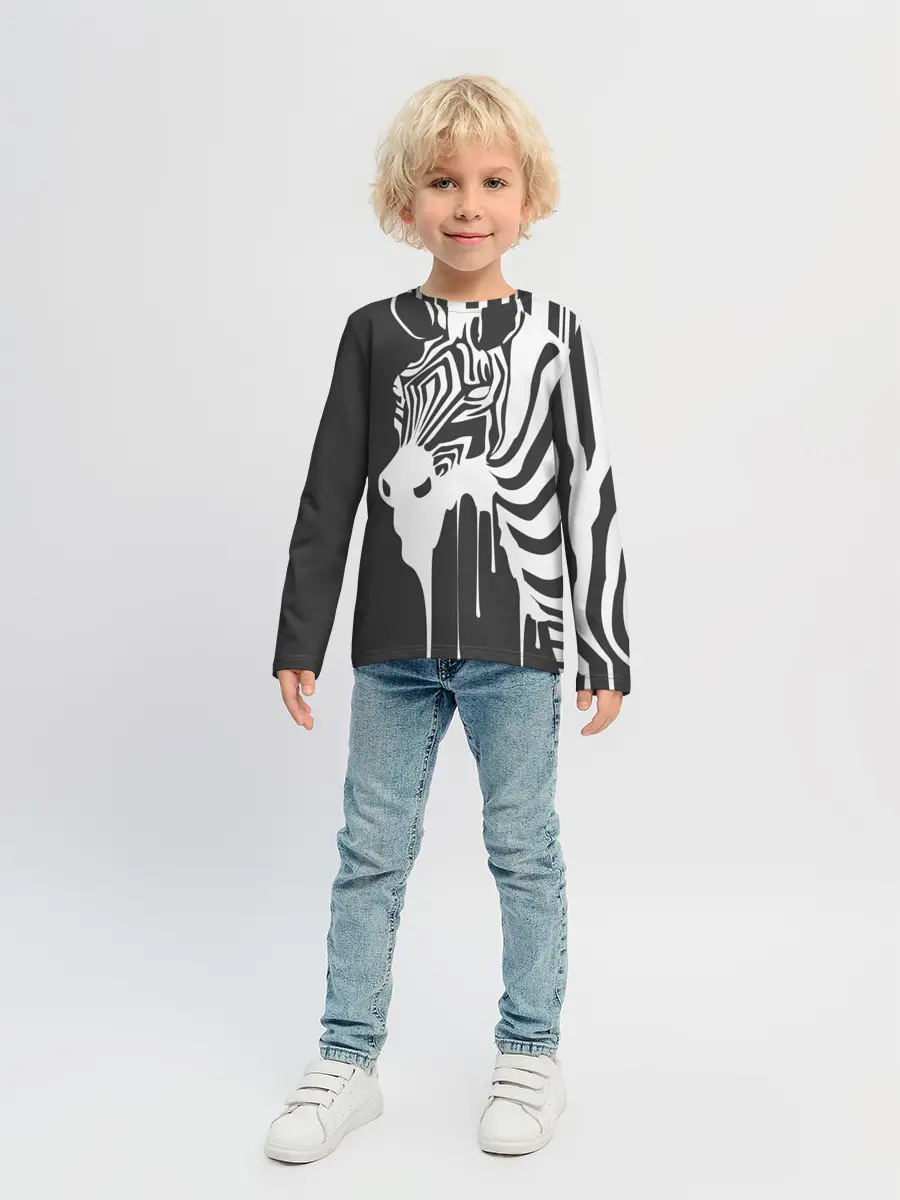 Детский лонгслив / Зебра