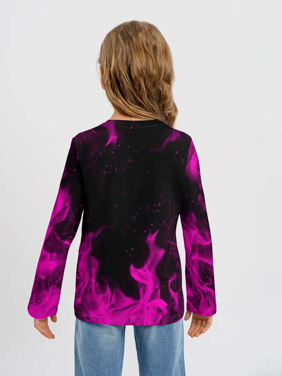 Детский лонгслив / KILLER QUEEN розовое пламя