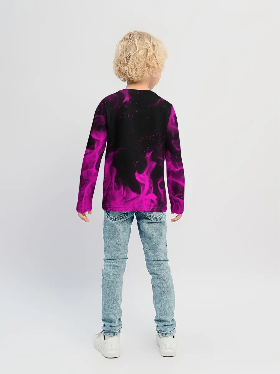 Детский лонгслив / KILLER QUEEN розовое пламя