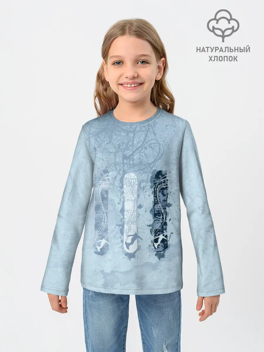 Детский лонгслив / три сноуборда