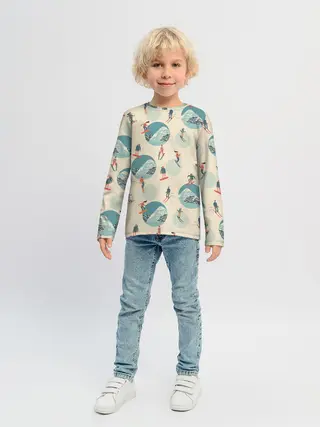 Детский лонгслив / лыжники