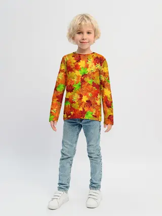 Детский лонгслив / Кленовые листья