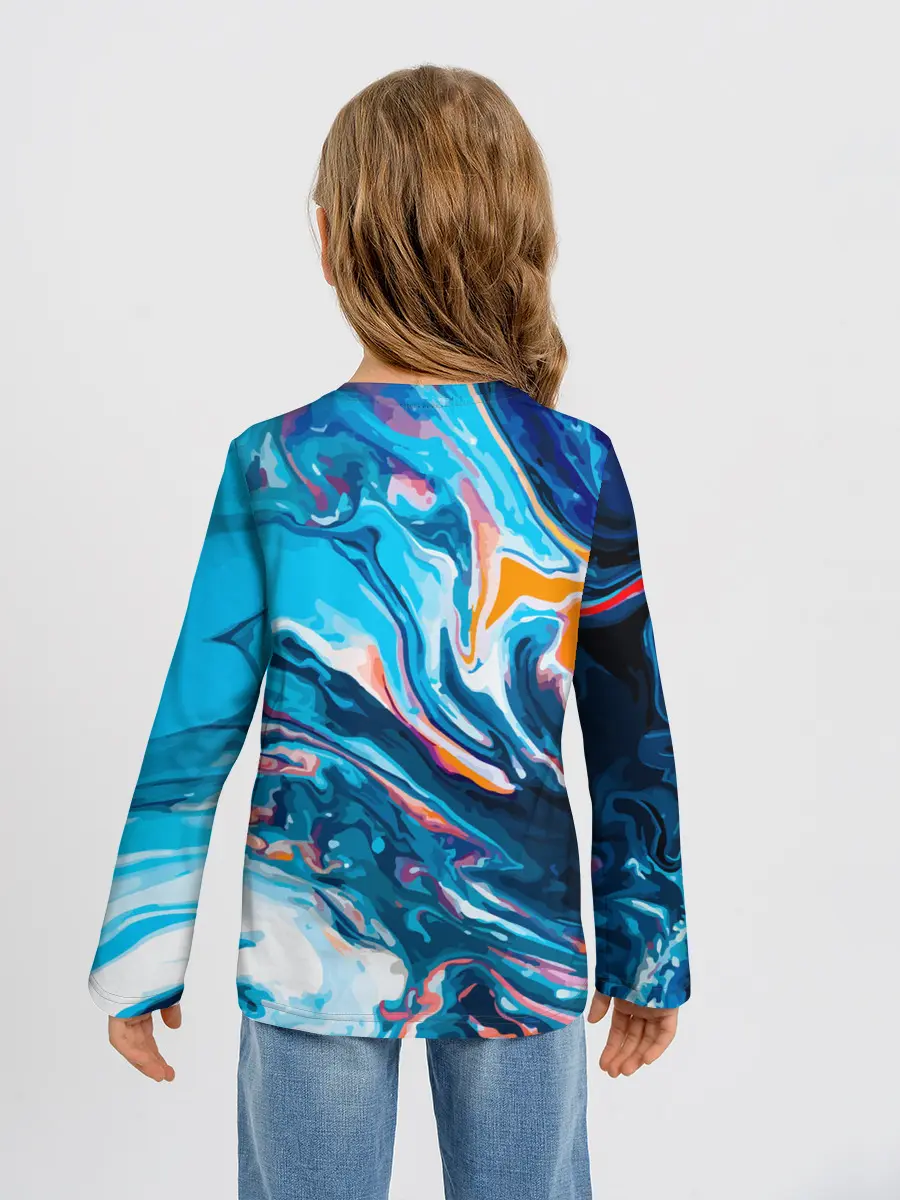 Детский лонгслив / Волны красок