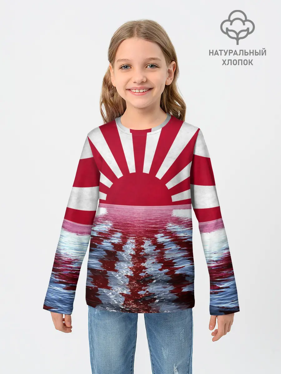 Детский лонгслив / Флаг Восходящего Солнца