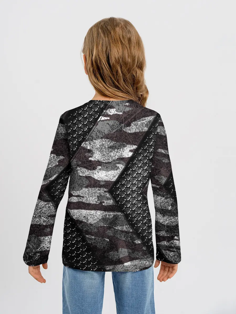 Детский лонгслив / Камуфляжная 3D броня